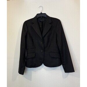 BCBG Maxazria Jacket Blazer Black Gray Tuxedo Button Women’s Size Medium